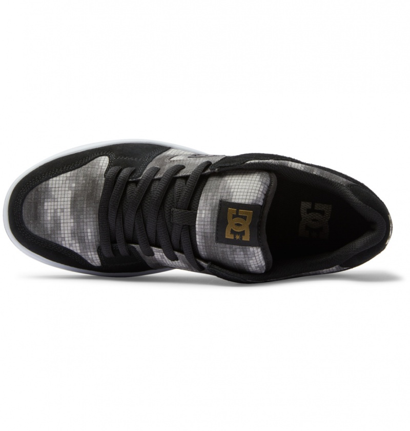 DC Shoes Manteca - Skórzane Shoes Czarne Camo | 87093WQHG