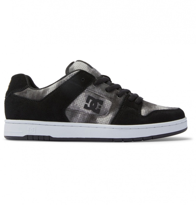 DC Shoes Manteca - Skórzane Shoes Czarne Camo | 87093WQHG