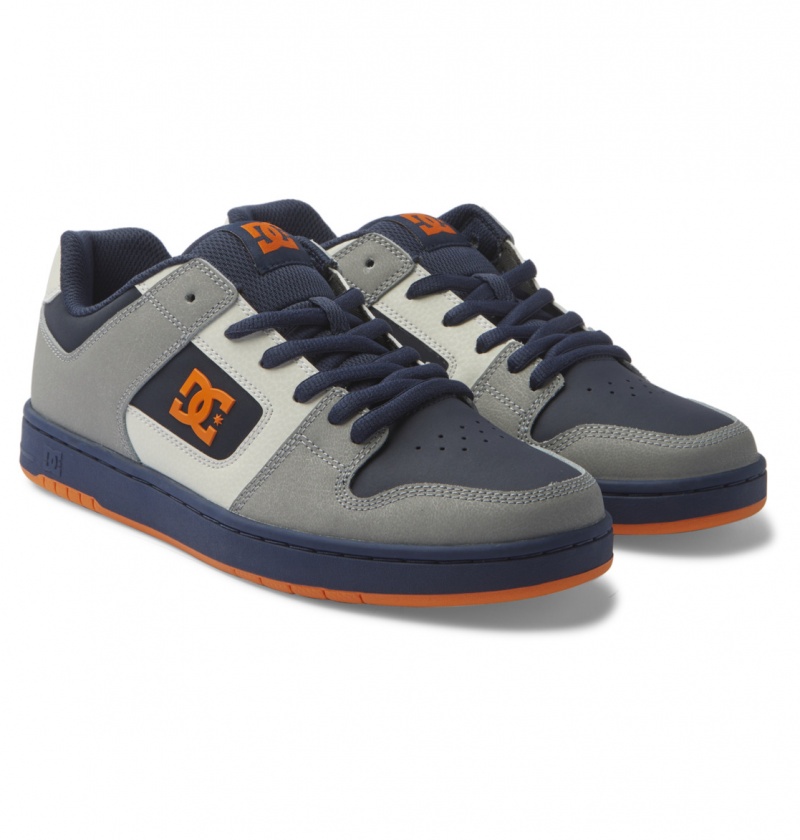 DC Shoes Manteca - Skórzane Shoes Granatowe Pomarańczowe | 60297ITMS