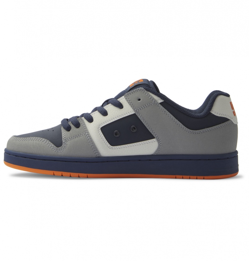 DC Shoes Manteca - Skórzane Shoes Granatowe Pomarańczowe | 60297ITMS