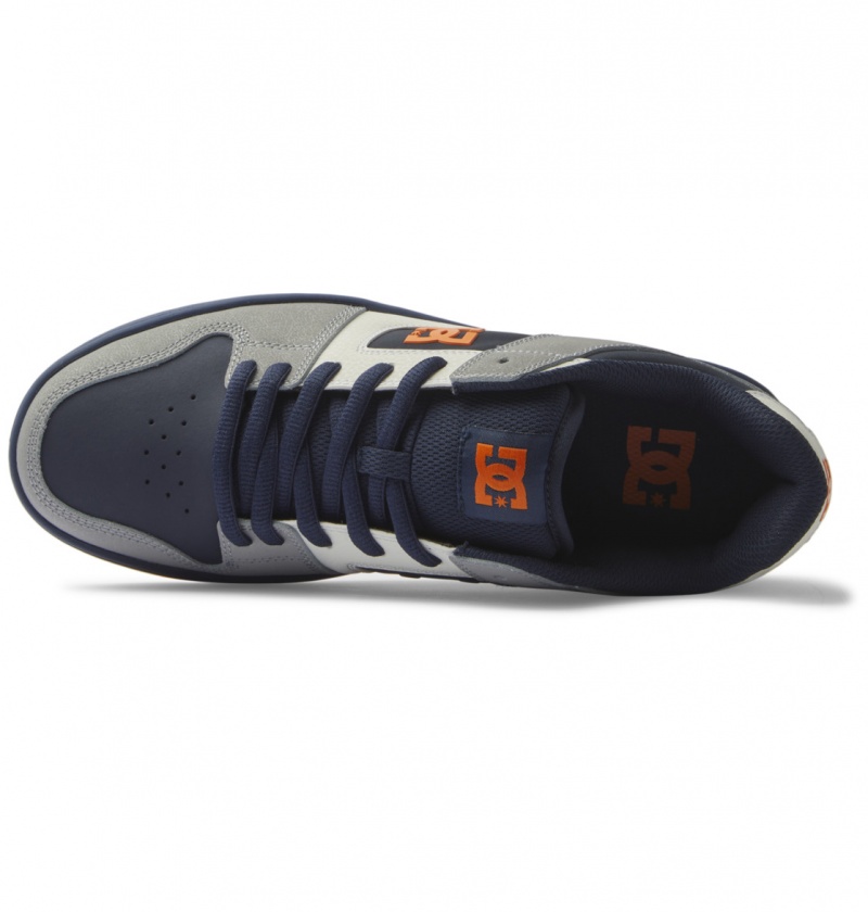 DC Shoes Manteca - Skórzane Shoes Granatowe Pomarańczowe | 60297ITMS