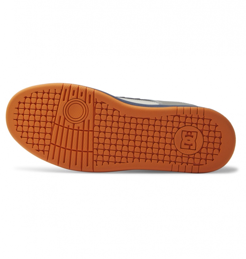 DC Shoes Manteca - Skórzane Shoes Granatowe Pomarańczowe | 60297ITMS