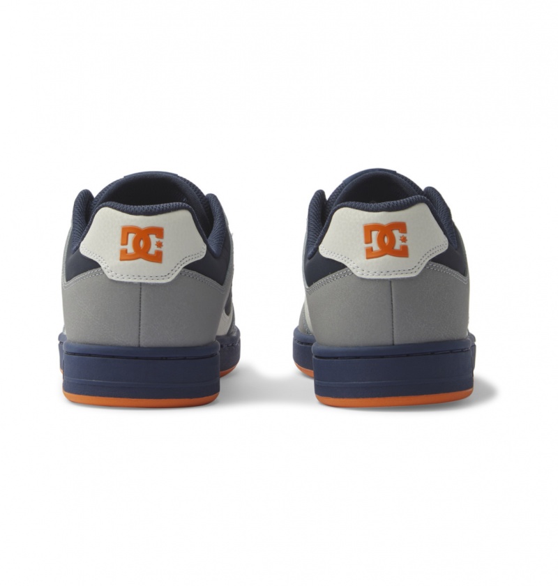 DC Shoes Manteca - Skórzane Shoes Granatowe Pomarańczowe | 60297ITMS