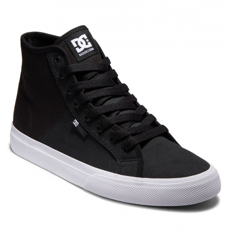 DC Shoes Manual Hi Txse - High-Top Shoes Czarne Białe | 93618YWDL