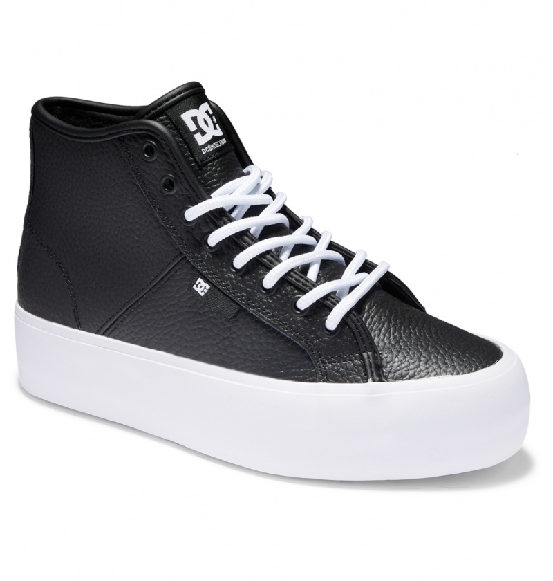 DC Shoes Manual Hi Wnt - High-Top Shoes Czarne Białe | 14850LQUM