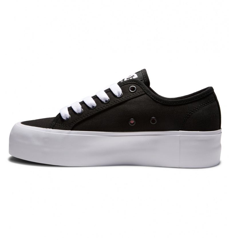 DC Shoes Manual Platformie - Flatform Shoes Czarne Białe | 95268CZPN