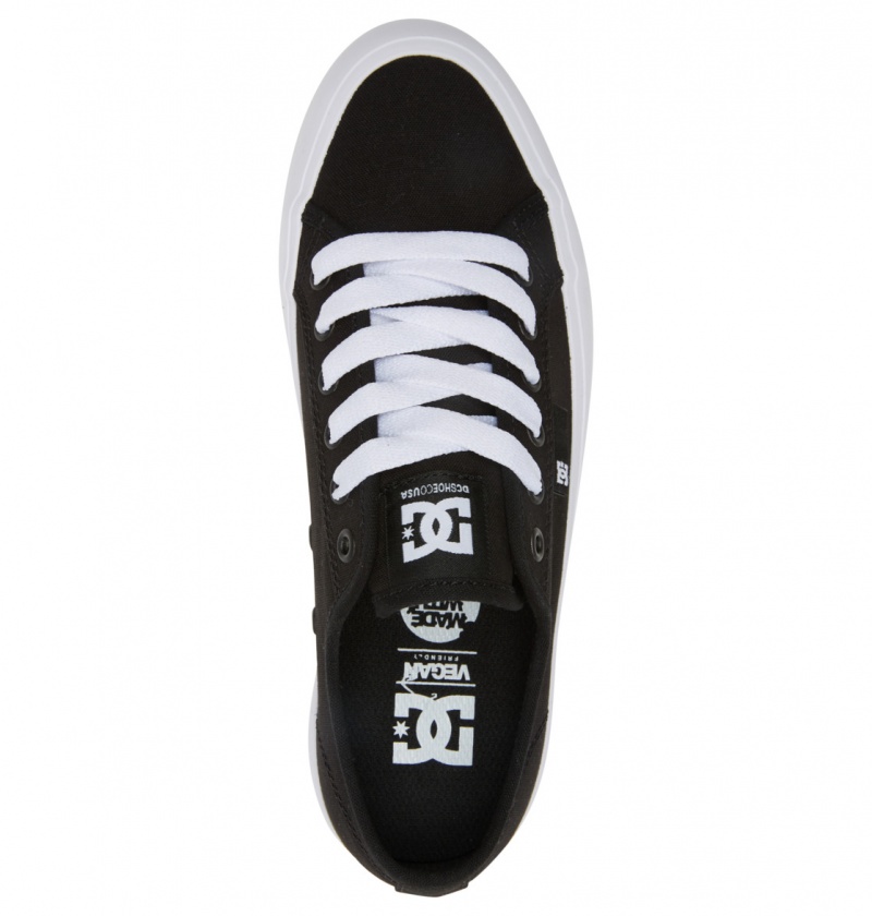 DC Shoes Manual Platformie - Flatform Shoes Czarne Białe | 95268CZPN