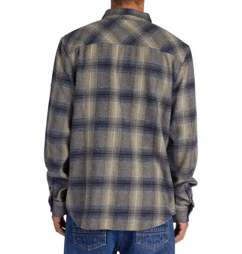 DC Shoes Marshal Flannel - Long Sleeve Shirt Niebieskie | 49875XYVQ