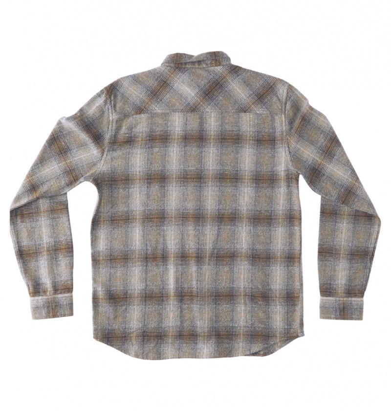 DC Shoes Marshal Flannel - Long Sleeve Shirt Capers / Plaza Toupe Plaid | 86497UVDT