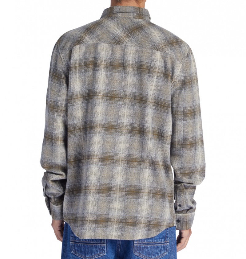 DC Shoes Marshal Flannel - Long Sleeve Shirt Capers / Plaza Toupe Plaid | 86497UVDT