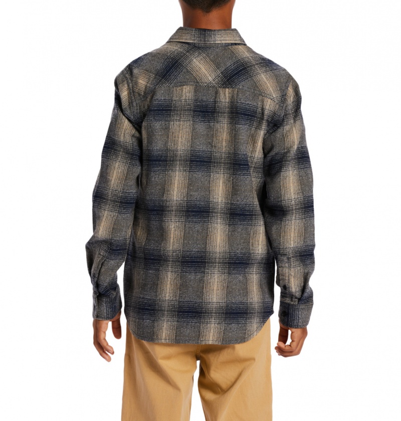 DC Shoes Marshal Flannel - Long Sleeve Shirt 10-16 Niebieskie | 15763UMPI