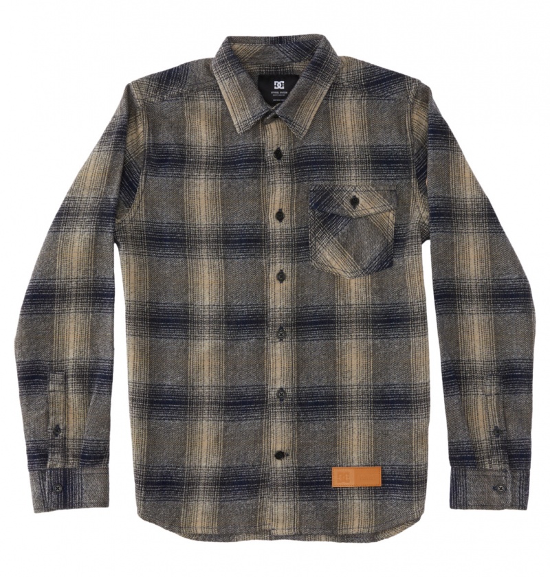 DC Shoes Marshal Flannel - Long Sleeve Shirt 10-16 Niebieskie | 15763UMPI