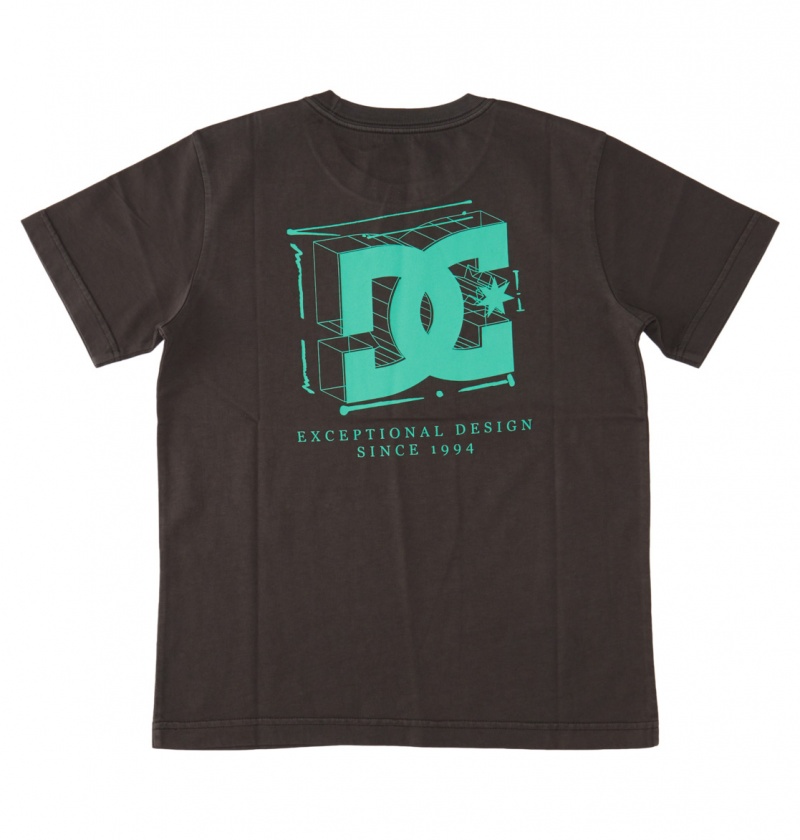 DC Shoes Mid Century - T-Shirt 8-16 Czarne Niebieskie | 57963JSPX