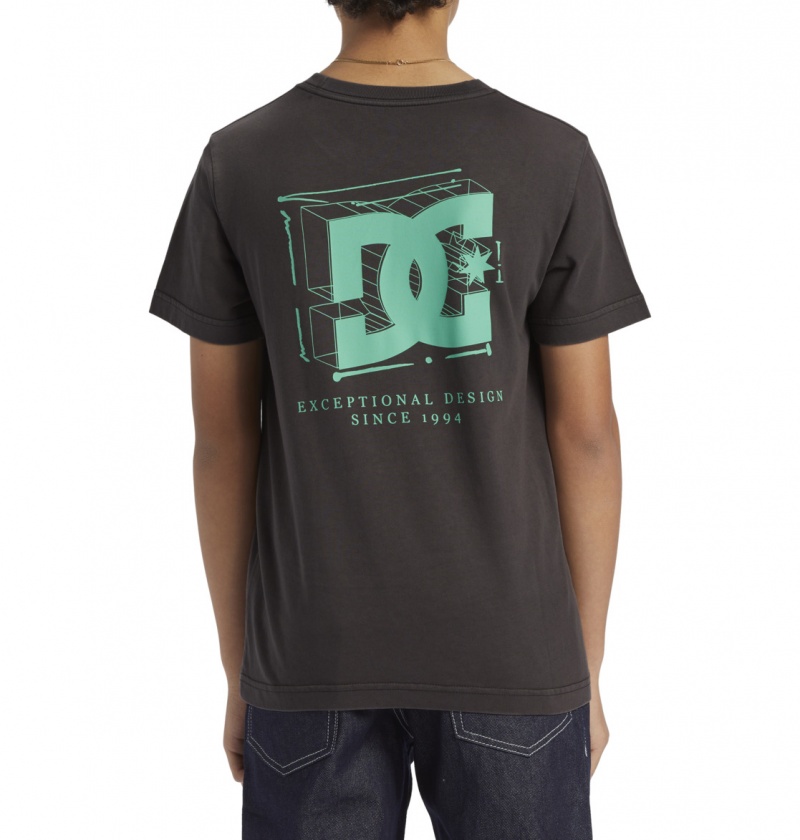 DC Shoes Mid Century - T-Shirt 8-16 Czarne Niebieskie | 57963JSPX