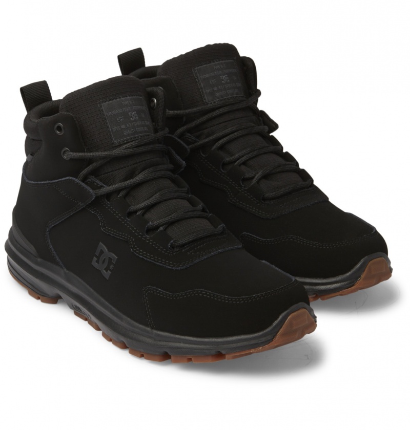 DC Shoes Mutiny - Skórzane Boots Czarne Czarne Czarne | 13526XQBK