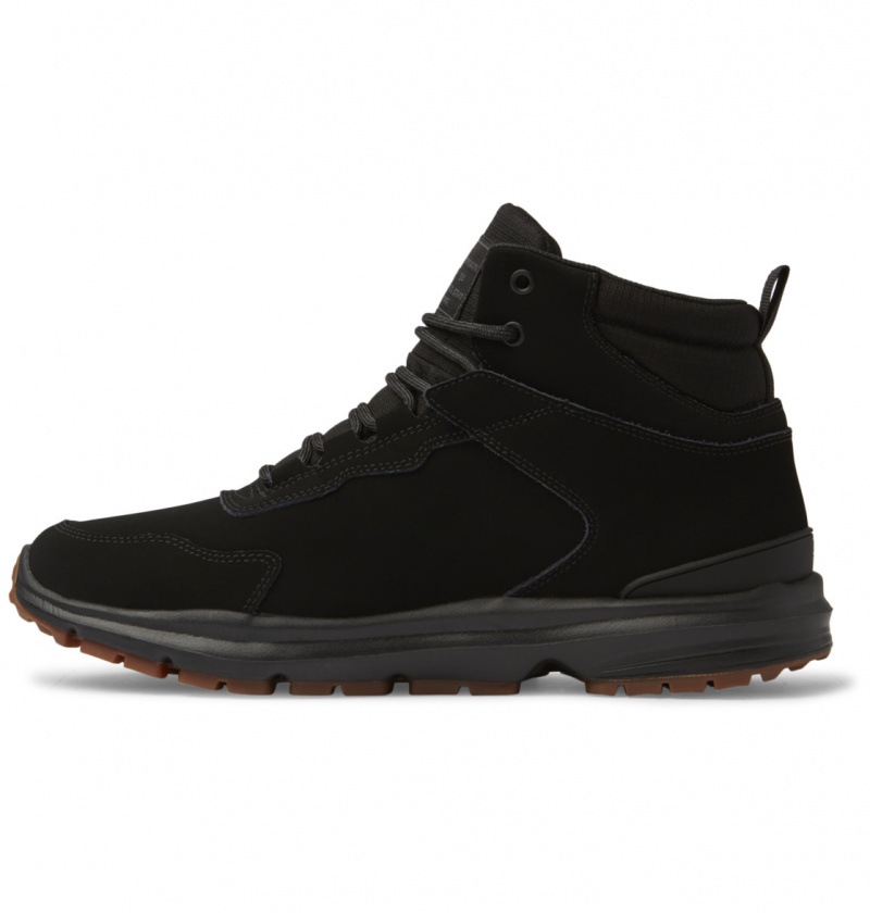 DC Shoes Mutiny - Skórzane Boots Czarne Czarne Czarne | 13526XQBK