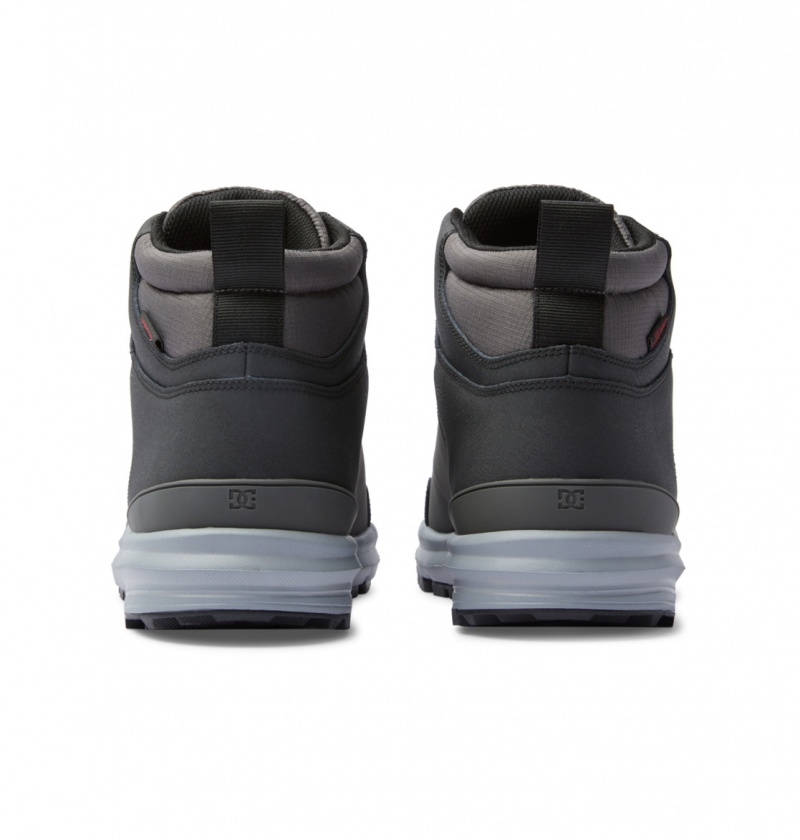 DC Shoes Mutiny - Skórzane Boots Szare Czarne Czerwone | 30291HLCE