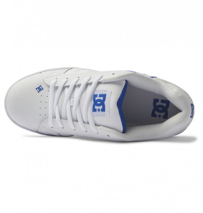 DC Shoes Net - Skórzane Shoes Białe Szare Niebieskie | 84129IFRY