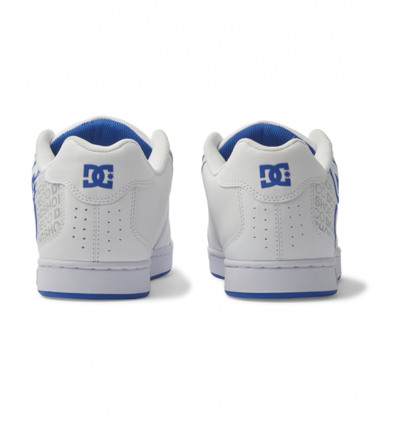 DC Shoes Net - Skórzane Shoes Białe Szare Niebieskie | 84129IFRY