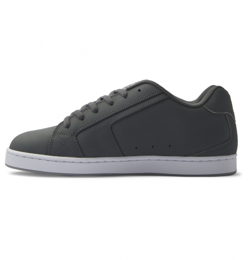 DC Shoes Net - Skórzane Shoes Szare Białe | 06589BLHO