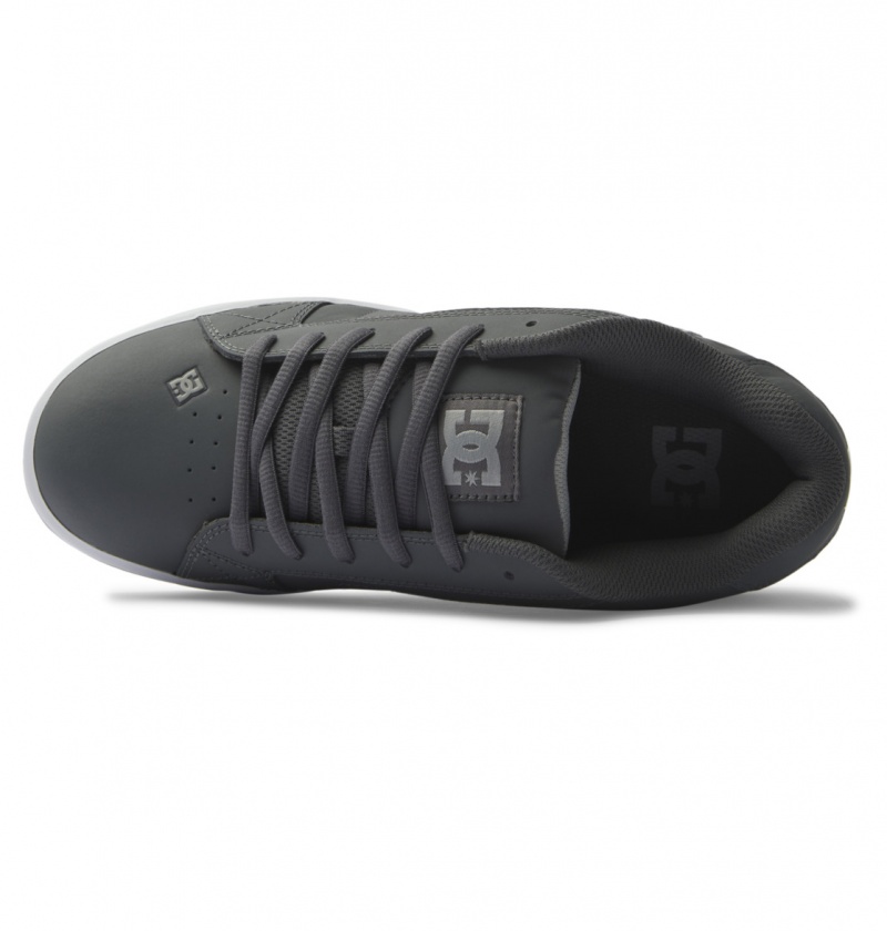 DC Shoes Net - Skórzane Shoes Szare Białe | 06589BLHO