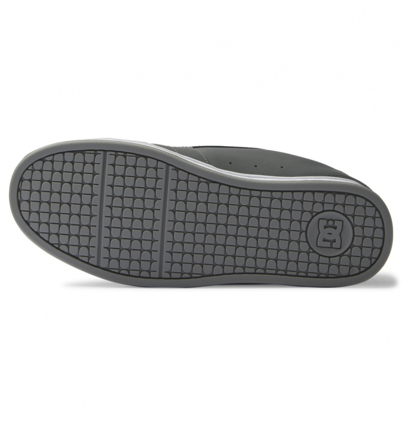 DC Shoes Net - Skórzane Shoes Szare Białe | 06589BLHO