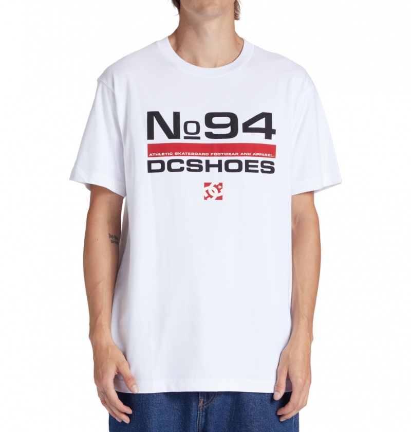 DC Shoes Nine Four - T-Shirt Białe | 51836QXZC