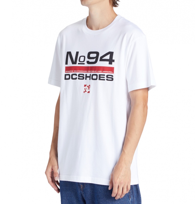 DC Shoes Nine Four - T-Shirt Białe | 51836QXZC