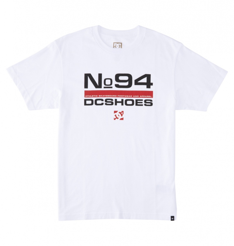 DC Shoes Nine Four - T-Shirt Białe | 51836QXZC