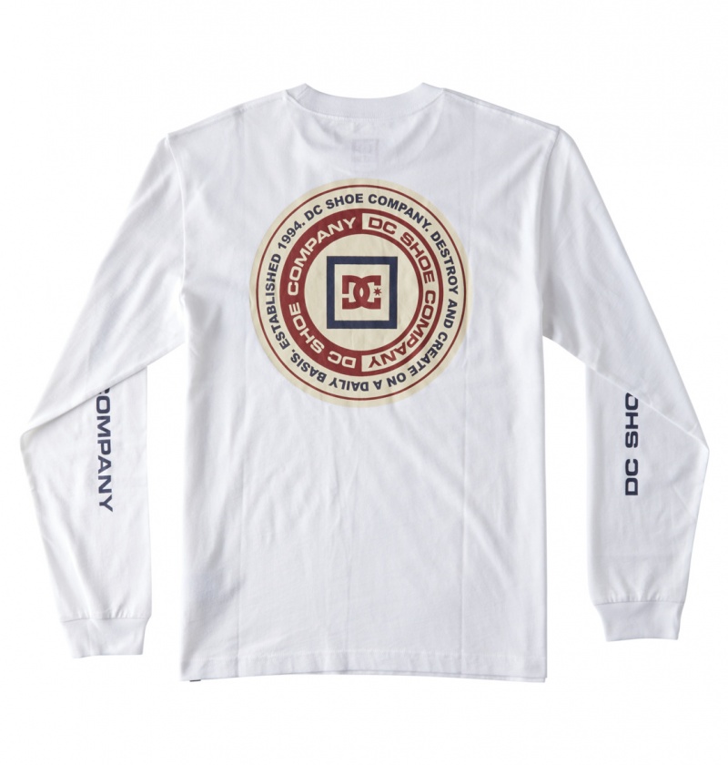 DC Shoes Old Head - Long Sleeve T-Shirt Białe | 73860ZELD