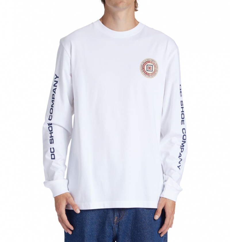 DC Shoes Old Head - Long Sleeve T-Shirt Białe | 73860ZELD