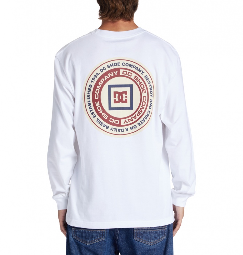 DC Shoes Old Head - Long Sleeve T-Shirt Białe | 73860ZELD