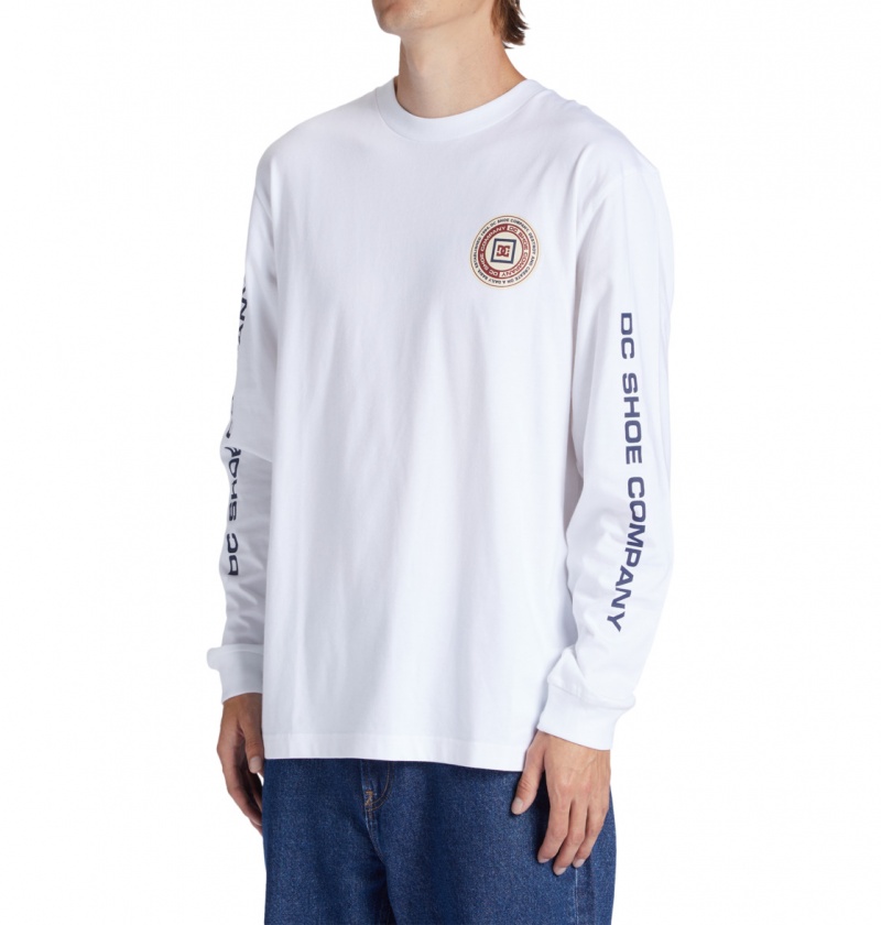 DC Shoes Old Head - Long Sleeve T-Shirt Białe | 73860ZELD