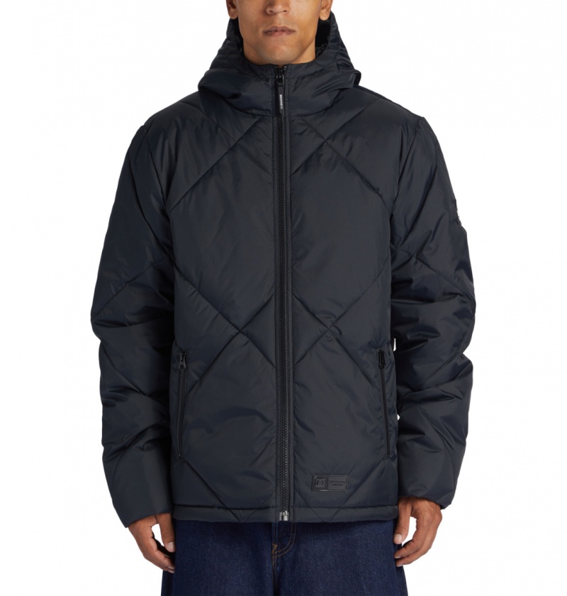 DC Shoes Passage - Puffer Jacket Czarne | 94835WTDV