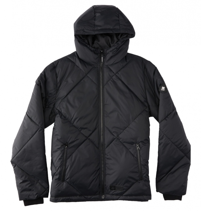 DC Shoes Passage - Puffer Jacket Czarne | 94835WTDV