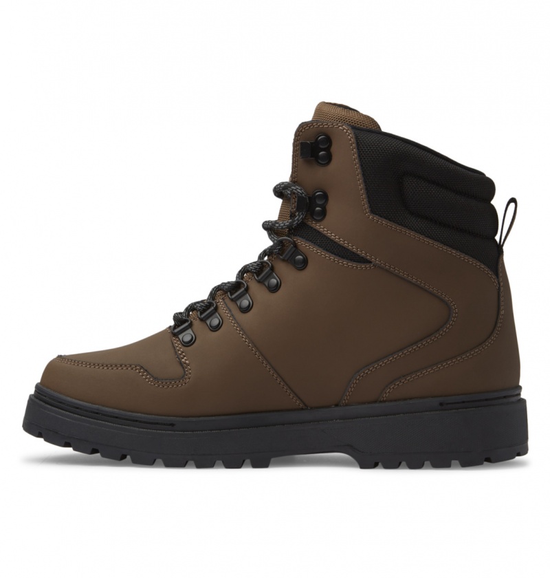 DC Shoes Peary Tr - Skórzane Boots Ciemny Czekolada | 69120NXGH