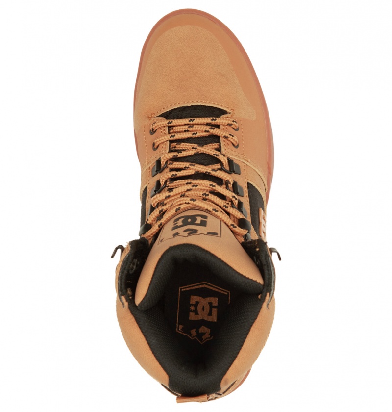 DC Shoes Pure Hi - Wody Resistant High Top Skórzane Boots Czarne | 57123CGOU