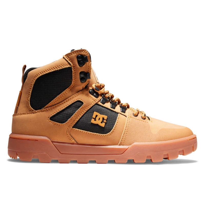 DC Shoes Pure Hi - Wody Resistant High Top Skórzane Boots Czarne | 57123CGOU