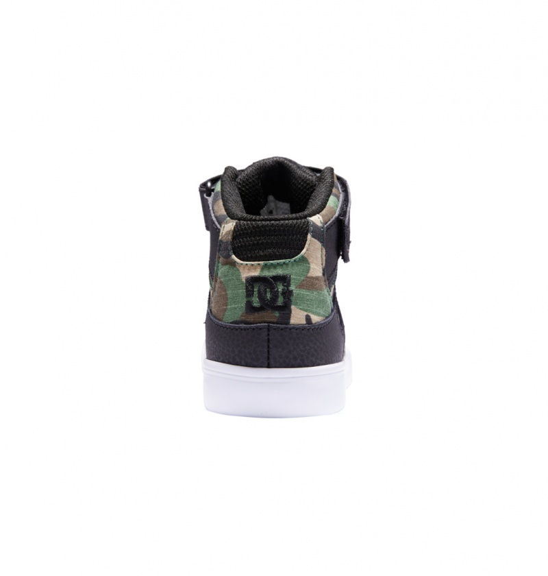 DC Shoes Pure High-Top EV - High-Top Skórzane Shoes Czarne Camo | 20354ATMK