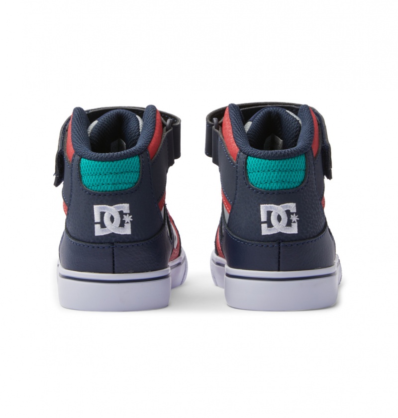 DC Shoes Pure High-Top EV - High-Top Skórzane Shoes Szare Granatowe | 07486NQHJ