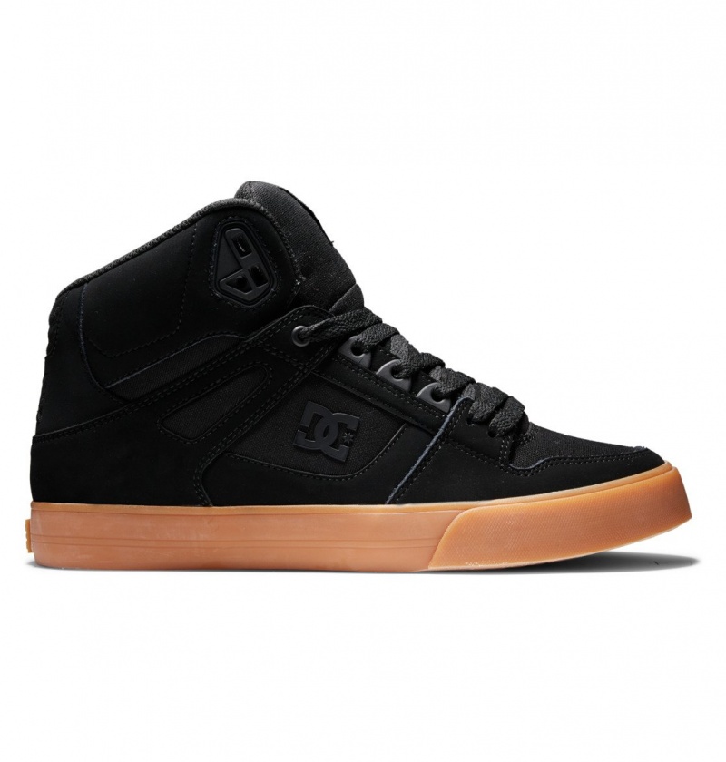 DC Shoes Pure High-Top - Skórzane High-Top Shoes Czarne | 12703ANSR