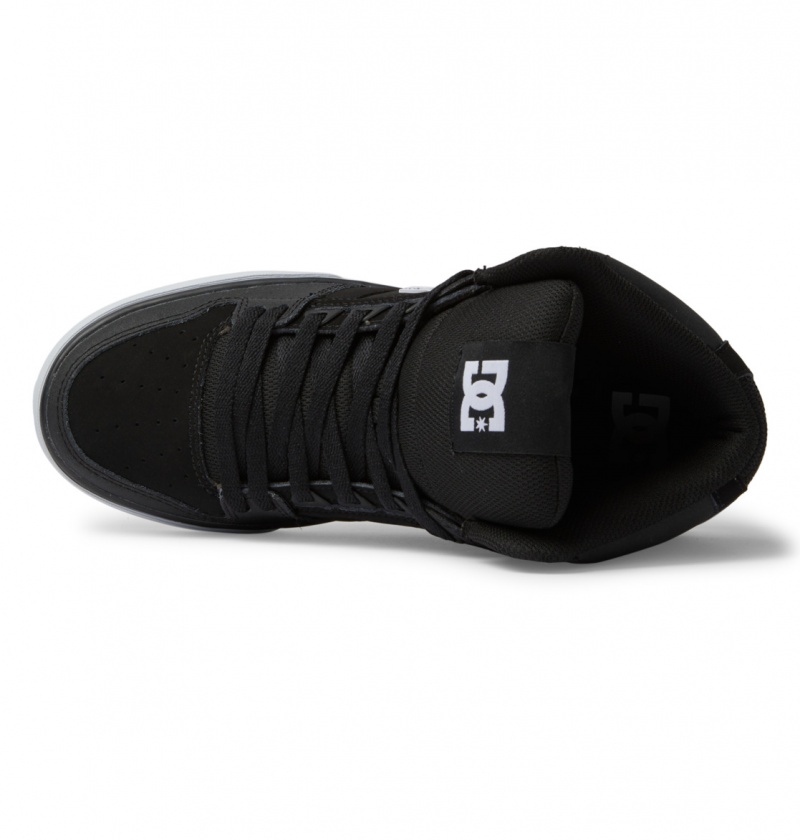 DC Shoes Pure High-Top - Skórzane High-Top Shoes Czarne Czarne Białe | 18953JNBE