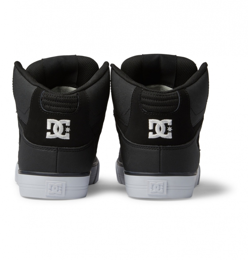 DC Shoes Pure High-Top - Skórzane High-Top Shoes Czarne Czarne Białe | 18953JNBE