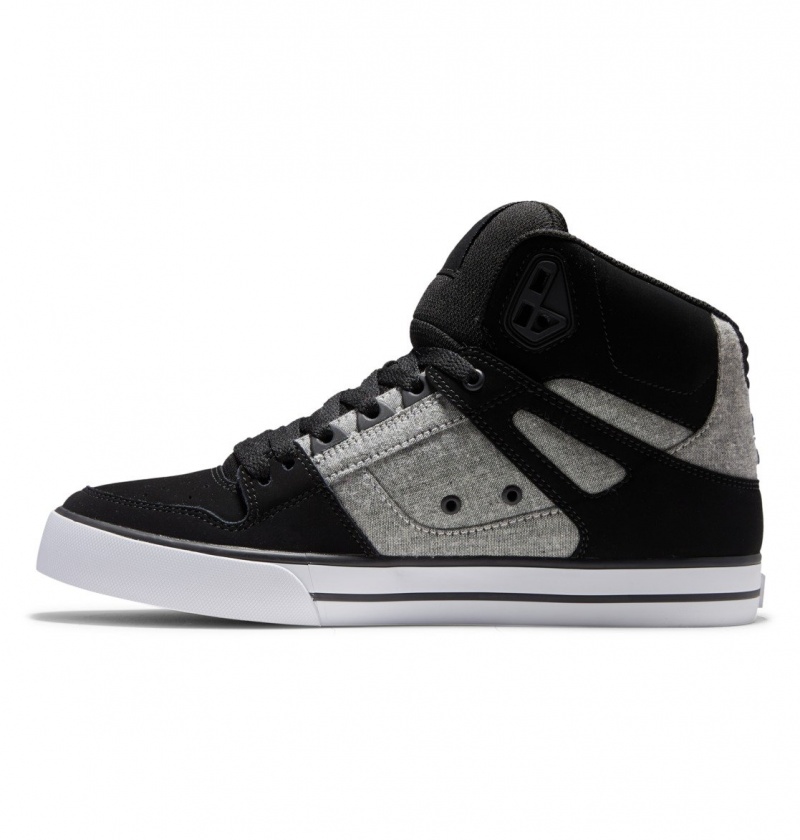 DC Shoes Pure High-Top - Skórzane High-Top Shoes Czarne | 82564RBKF