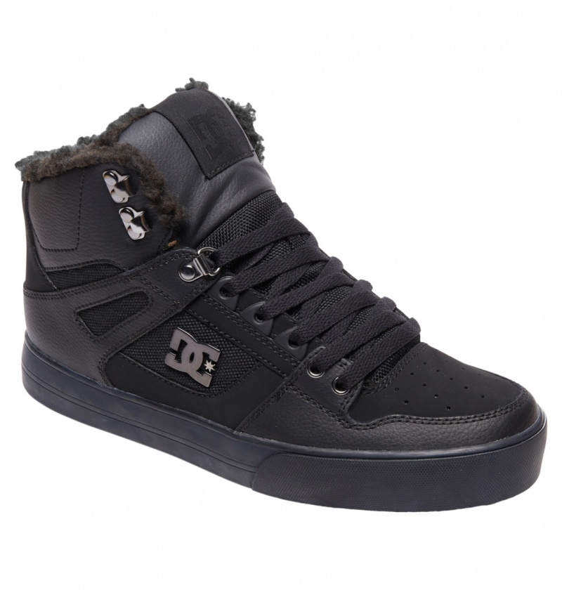 DC Shoes Pure High WNT - Zimowe High-Top Boots Czarne Czarne Czarne | 84035PUDL