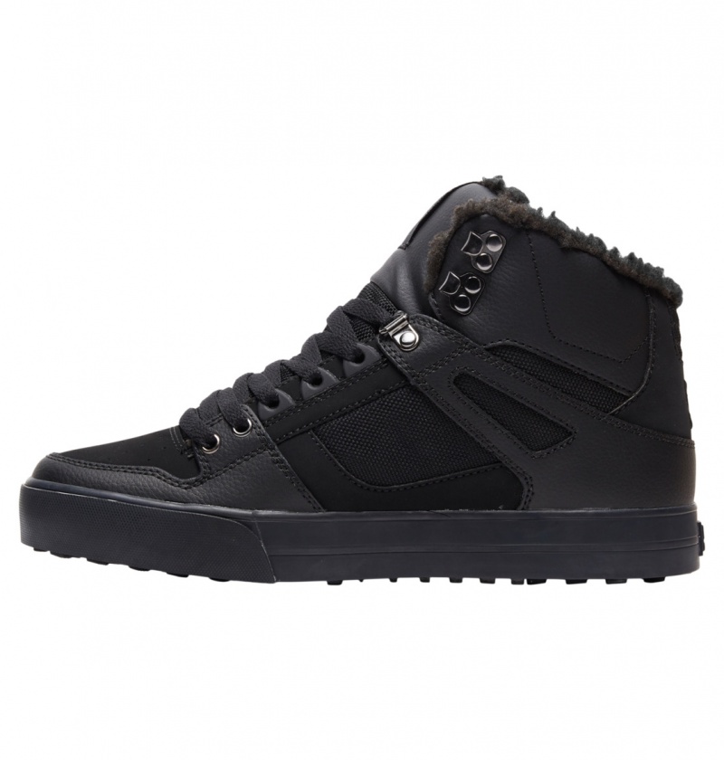 DC Shoes Pure High WNT - Zimowe High-Top Boots Czarne Czarne Czarne | 84035PUDL