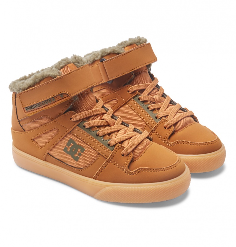 DC Shoes Pure High WNT - Zimowe High-Top Boots Wheat | 81264XSTR