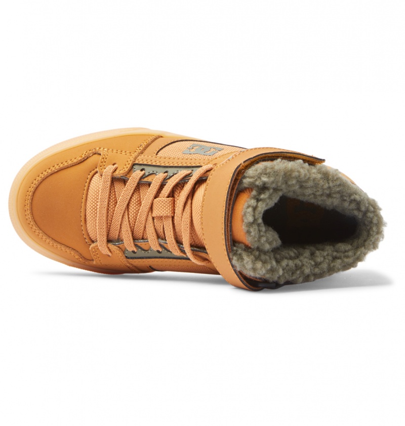 DC Shoes Pure High WNT - Zimowe High-Top Boots Wheat | 81264XSTR