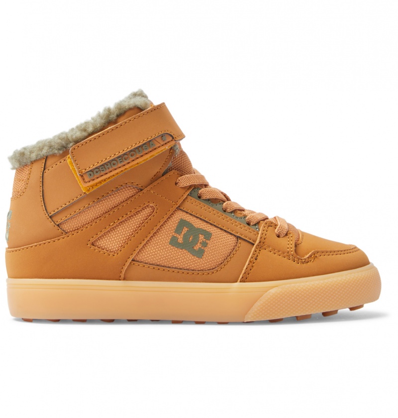 DC Shoes Pure High WNT - Zimowe High-Top Boots Wheat | 81264XSTR