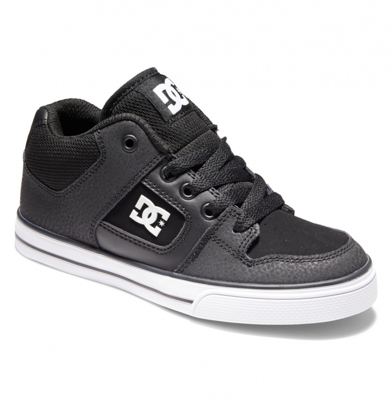 DC Shoes Pure Mid - Mid-Top Shoes Czarne Białe | 62814PWAF